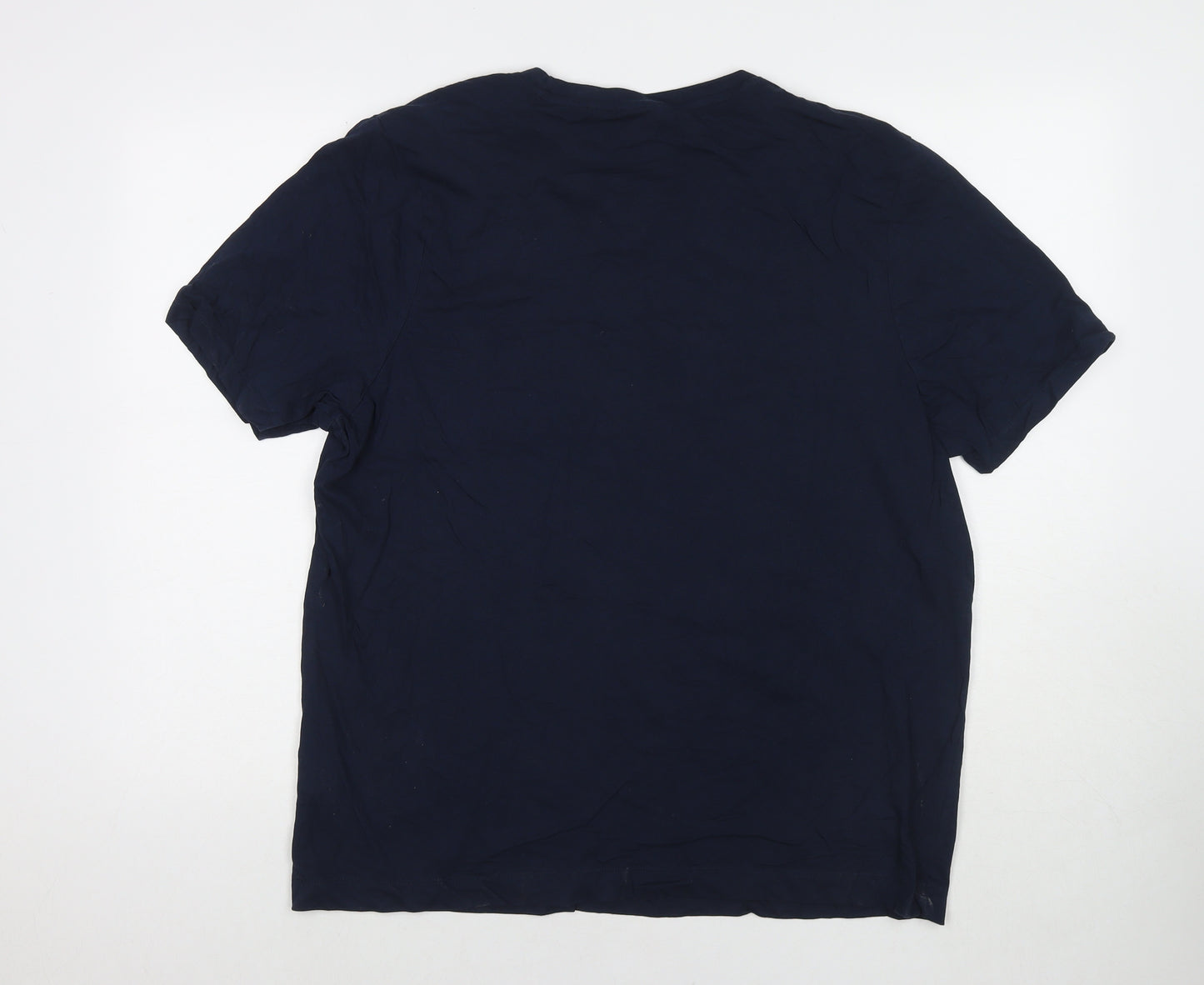 Slazenger Mens Blue Cotton T-Shirt Size XL Round Neck