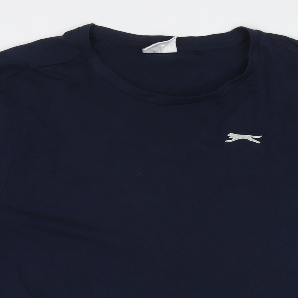 Slazenger Mens Blue Cotton T-Shirt Size XL Round Neck