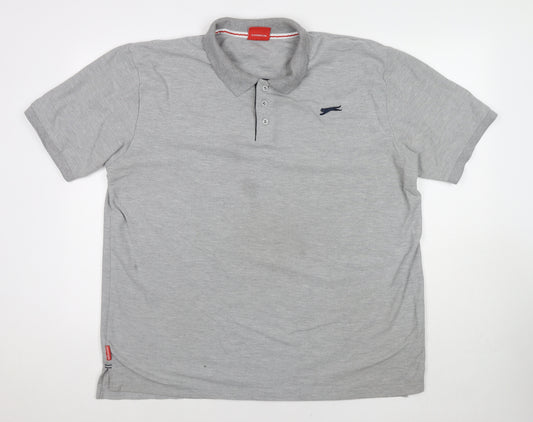 Slazenger Mens Grey Polyester Polo Size 3XL Collared Pullover