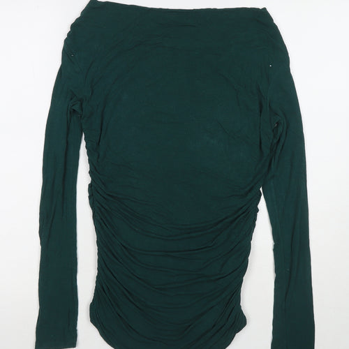 Phase Eight Womens Green Viscose Basic Blouse Size M Boat Neck