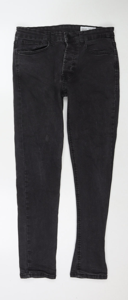 Denim & Co. Mens Black Cotton Skinny Jeans Size 30 in L30 in Regular Zip