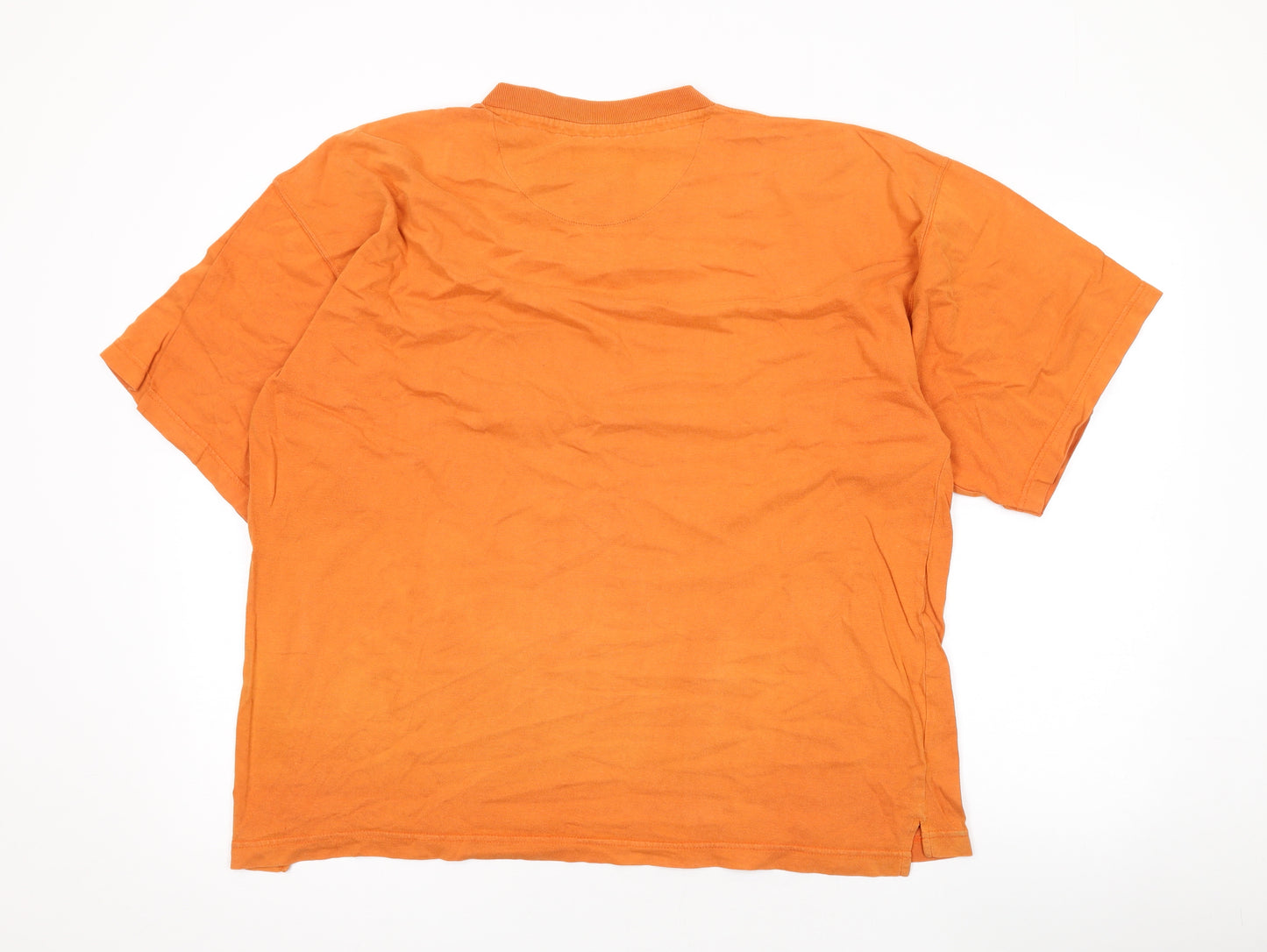 DJNY Mens Orange Cotton T-Shirt Size L V-Neck