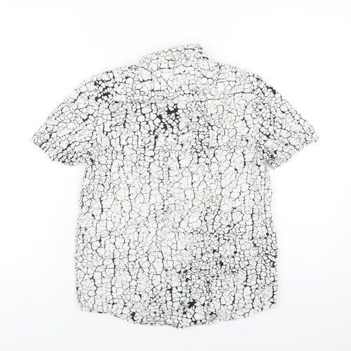 NEXT Boys White Animal Print Cotton Basic Button-Up Size 12 Years Collared Snap - Crocodile Print