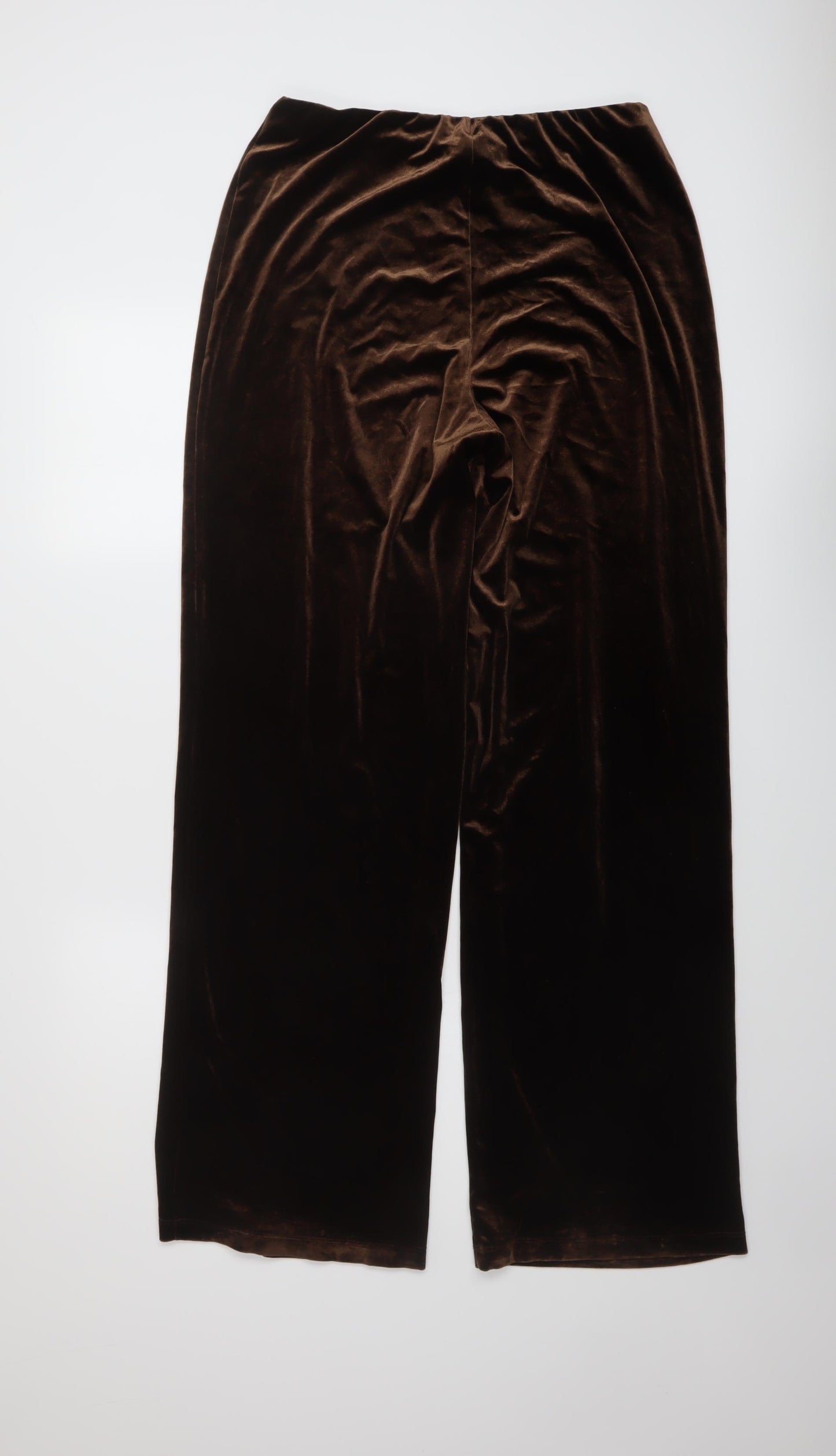 Denis Day Womens Brown Polyester Trousers Size 12 L31 in Regular