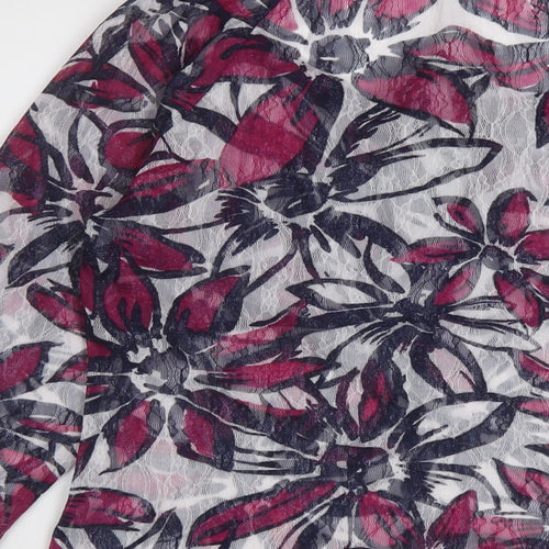 Per Una Womens Multicoloured Floral Polyester Basic Blouse Size 14 Round Neck