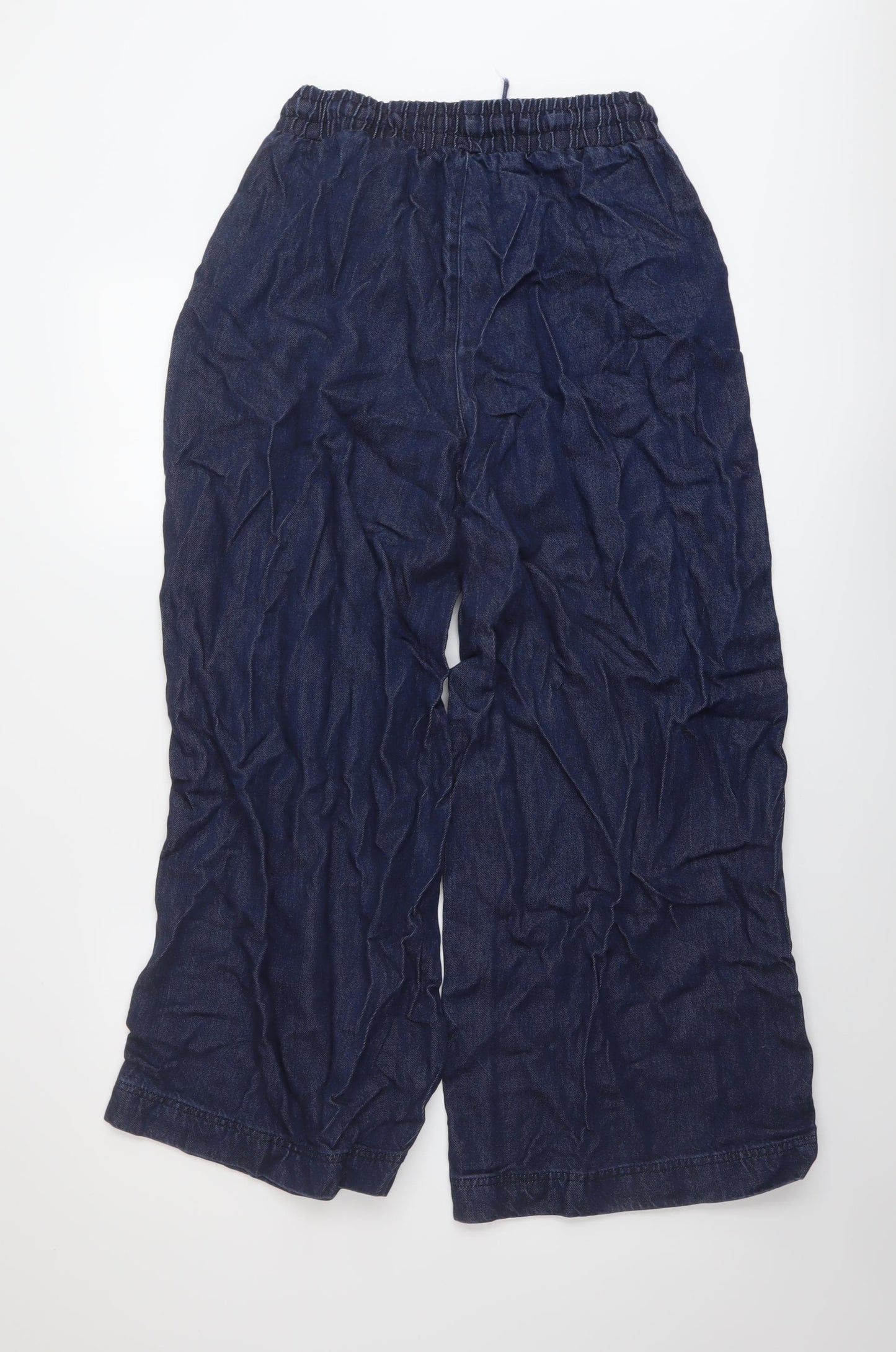 nobody's child Womens Blue Lyocell Trousers Size 8 L26 in Regular Drawstring