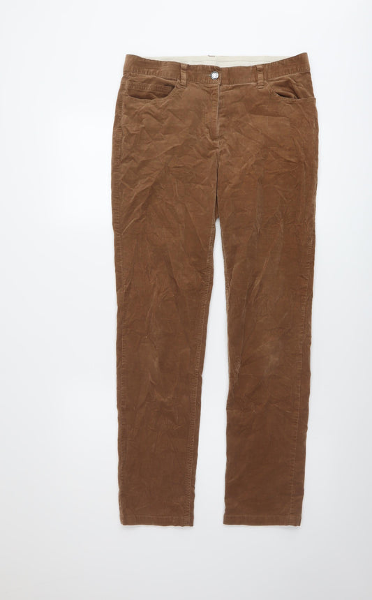 Oscar B. Mens Brown Cotton Trousers Size 30 in L29 in Regular Button