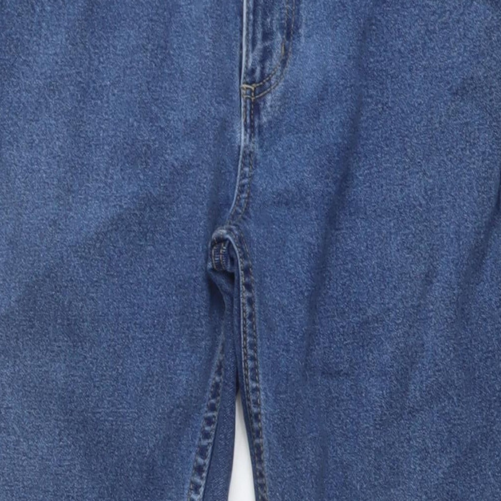 George Mens Blue Cotton Straight Jeans Size 36 in L29 in Regular Button