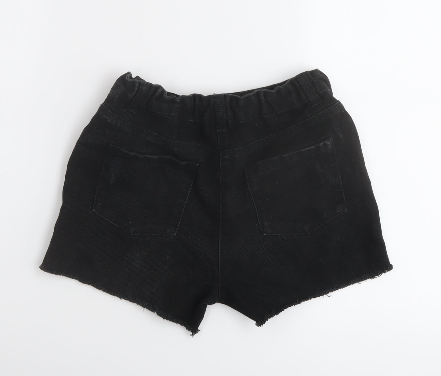 TU Girls Black Cotton Hot Pants Shorts Size 12 Years Regular Zip