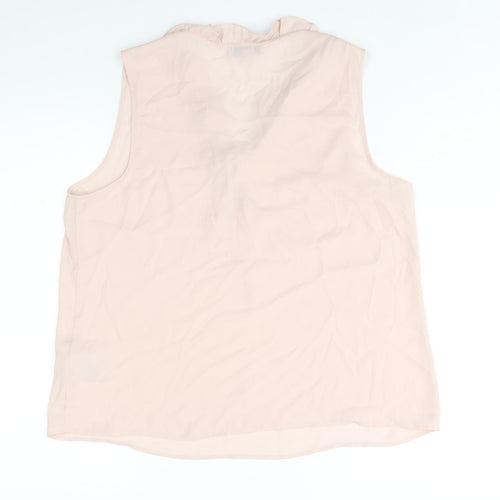 Marks and Spencer Womens Pink Polyester Camisole Blouse Size 16 V-Neck - Frill Bow