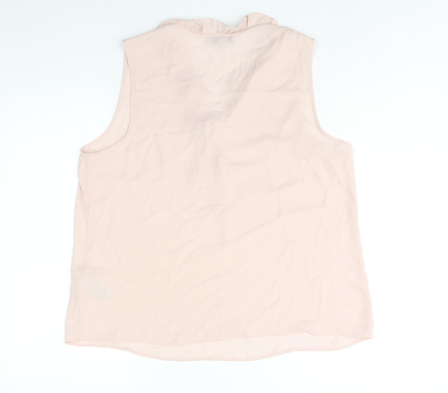 Marks and Spencer Womens Pink Polyester Camisole Blouse Size 16 V-Neck - Frill Bow