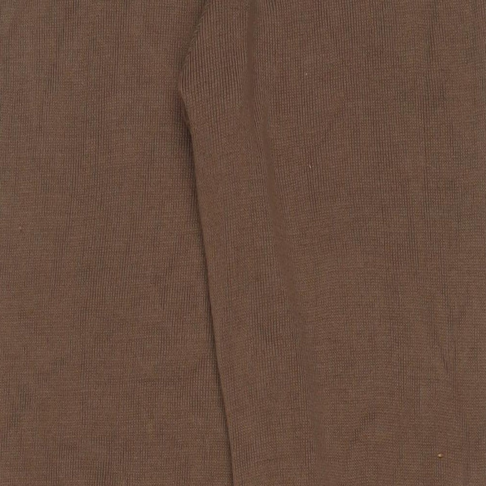 Misspap Womens Brown Acrylic Jogger Trousers Size M L27 in Regular Drawstring