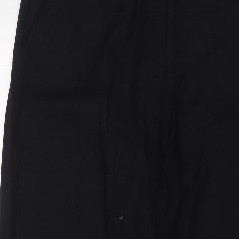 Dorothy Perkins Womens Black Linen Trousers Size 14 L30 in Regular Hook & Eye