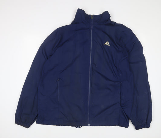 adidas Mens Blue Jacket Size XL Zip - Zip Pockets