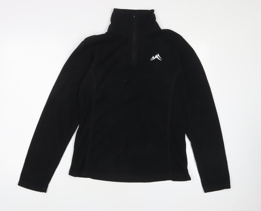 Ski hit the slopes Womens Black Polyester Pullover Sweatshirt Size L Zip