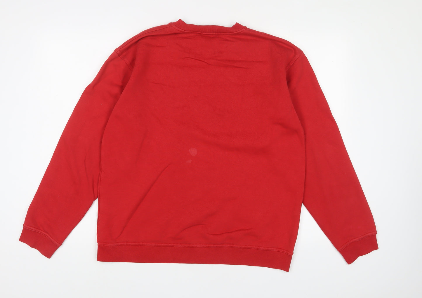 Quiksilver Mens Red Cotton Pullover Sweatshirt Size M - Logo