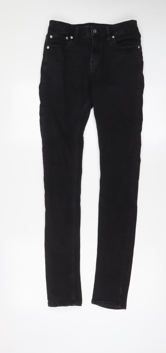 Topman Mens Black Cotton Skinny Jeans Size 30 in L32 in Regular Zip - Long Leg, Pockets