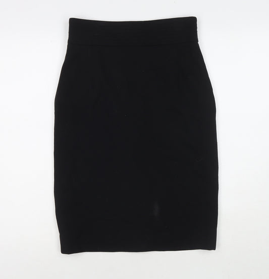 Jaeger Womens Black Viscose Straight & Pencil Skirt Size 10 Zip