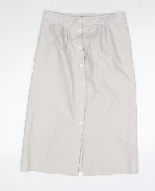 C&A Womens Grey Polyester A-Line Skirt Size 16 Button