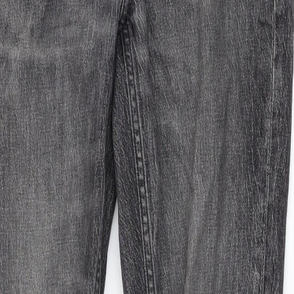 ASOS Mens Grey Cotton Straight Jeans Size 30 in L30 in Regular Zip