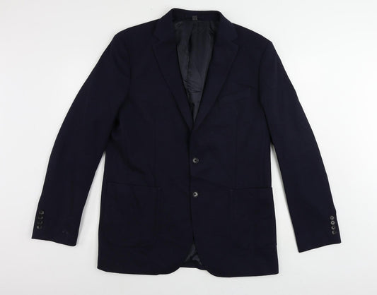 Marks and Spencer Mens Blue Polyamide Jacket Suit Jacket Size 42 Regular