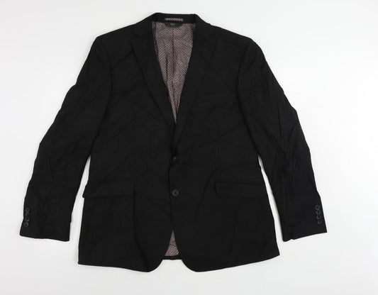 Marks and Spencer Mens Black Polyester Jacket Suit Jacket Size 44 Regular