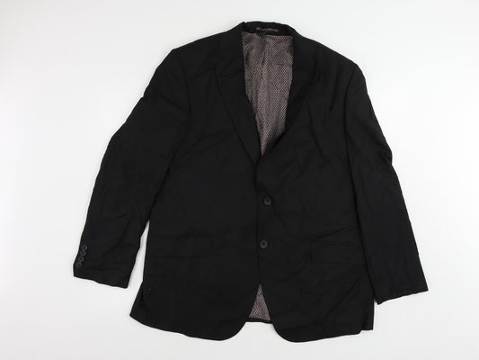 Marks and Spencer Mens Black Polyester Jacket Suit Jacket Size 44 Regular