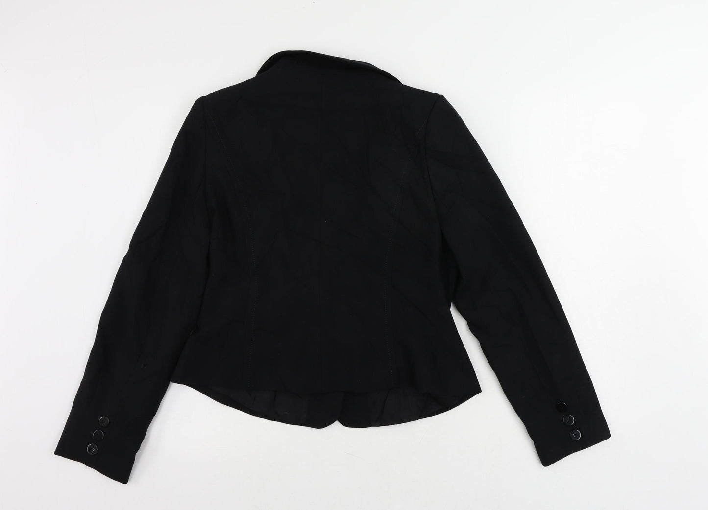 Wallis Womens Black Jacket Blazer Size 14 Button