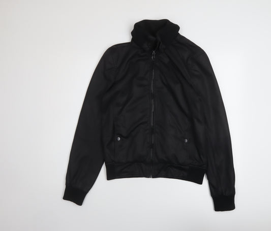 Zara Mens Black Bomber Jacket Jacket Size M Zip