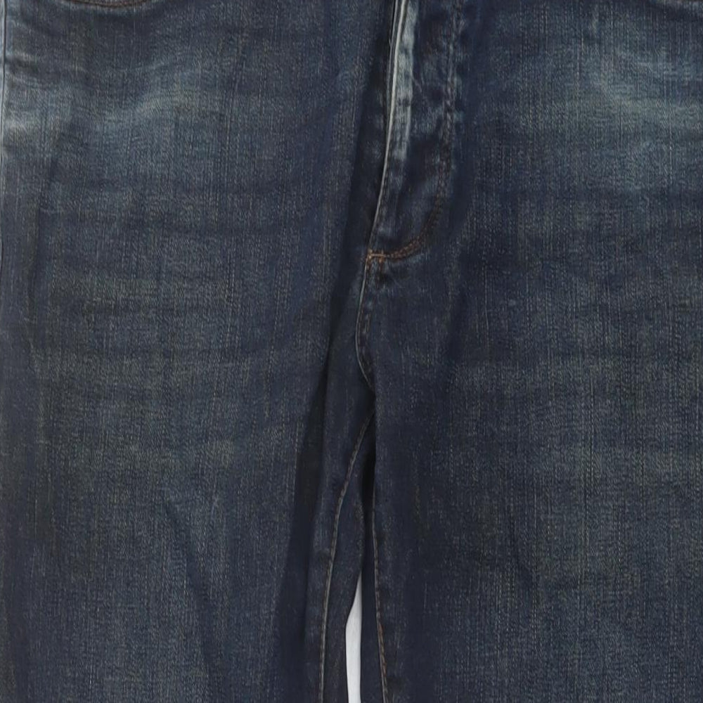 NEXT Mens Blue Cotton Straight Jeans Size 32 in L33 in Regular Button