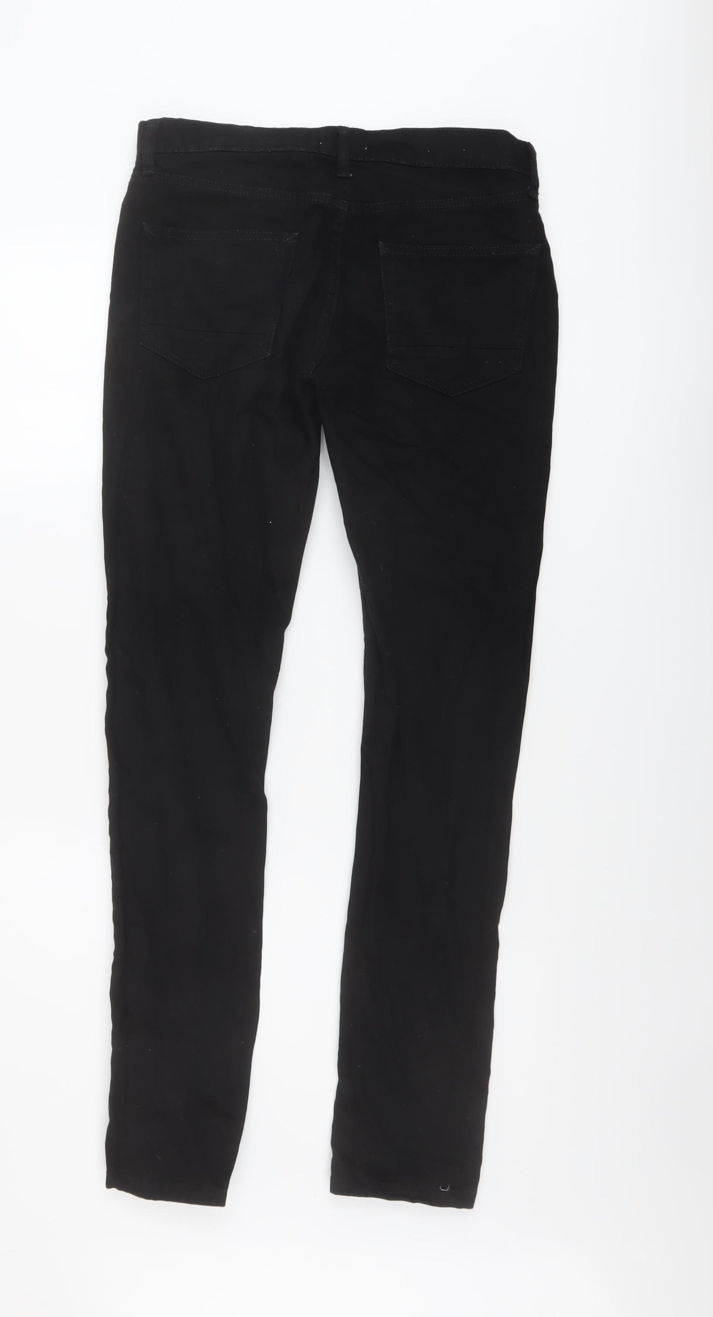 Topman Mens Black Cotton Skinny Jeans Size 30 in L30 in Regular Button