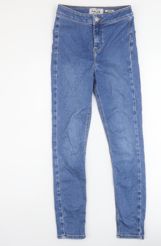 New Look Girls Blue Cotton Skinny Jeans Size 13 Years Regular Button