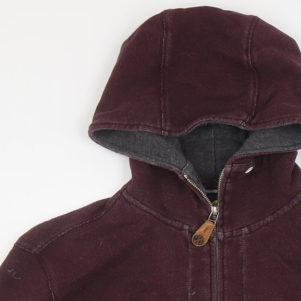 Pretty Green Mens Purple Cotton Full Zip Hoodie Size S