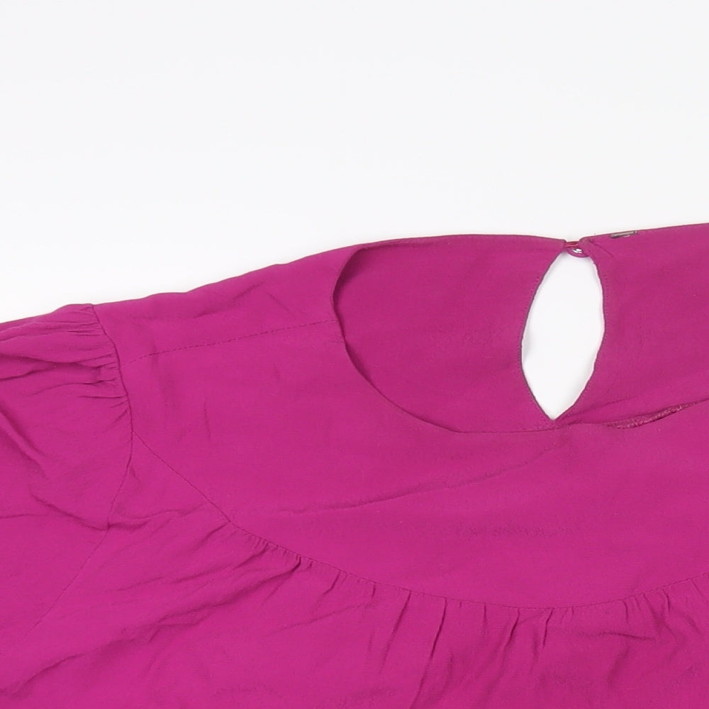 NEXT Womens Pink Viscose Basic Blouse Size 18 Round Neck