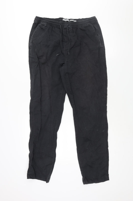 TU Mens Black Cotton Tapered Jeans Size 36 in L32 in Regular Drawstring - Jogger Style