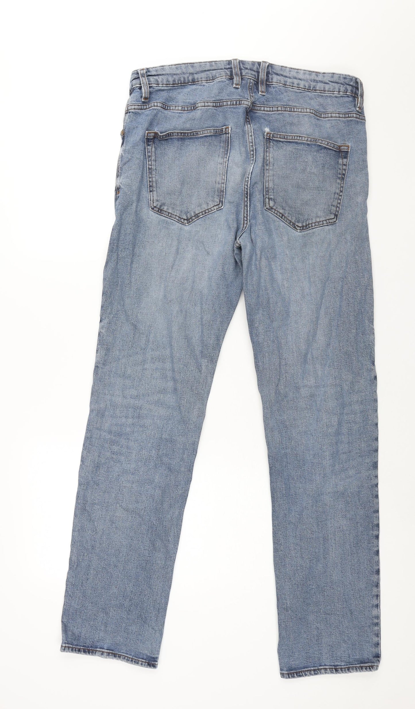 NEXT Mens Blue Cotton Straight Jeans Size 36 in L31 in Regular Zip