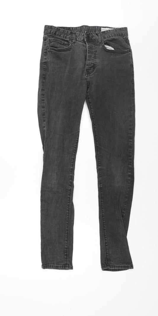 Denim & Co. Mens Black Cotton Skinny Jeans Size 30 in L34 in Regular Button