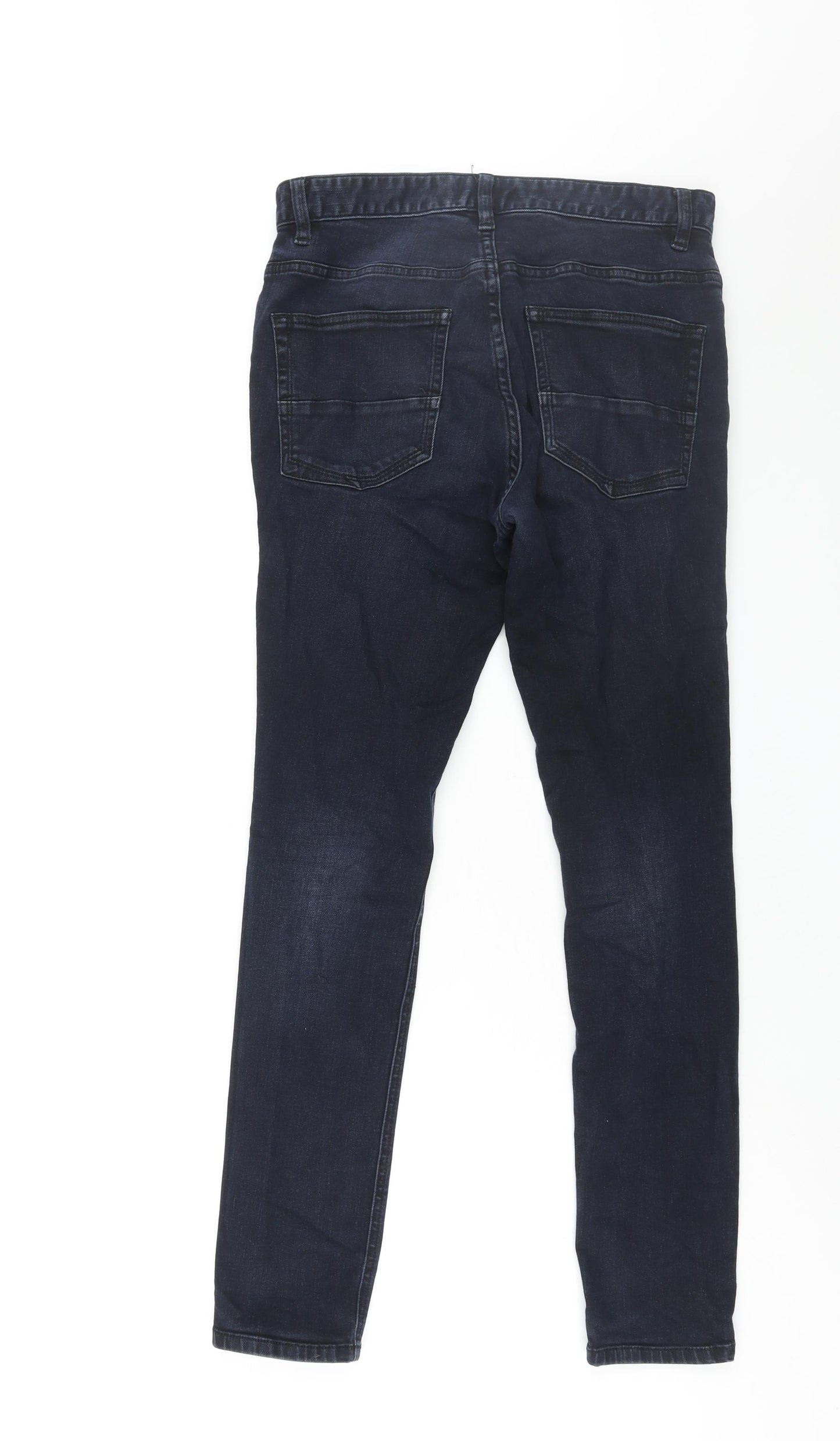 NEXT Mens Blue Cotton Skinny Jeans Size 30 in L30 in Regular Button