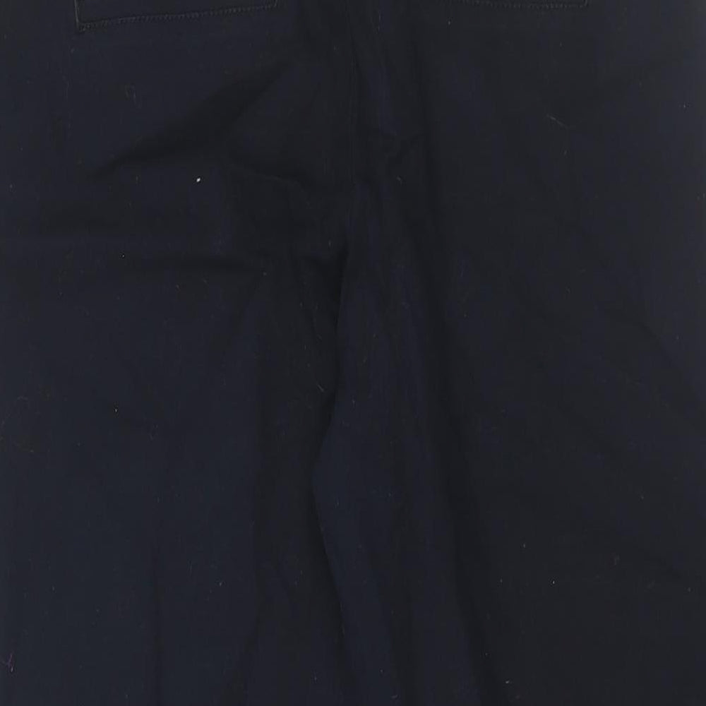 Wallis Womens Black Cotton Capri Trousers Size 12 L23 in Regular Zip