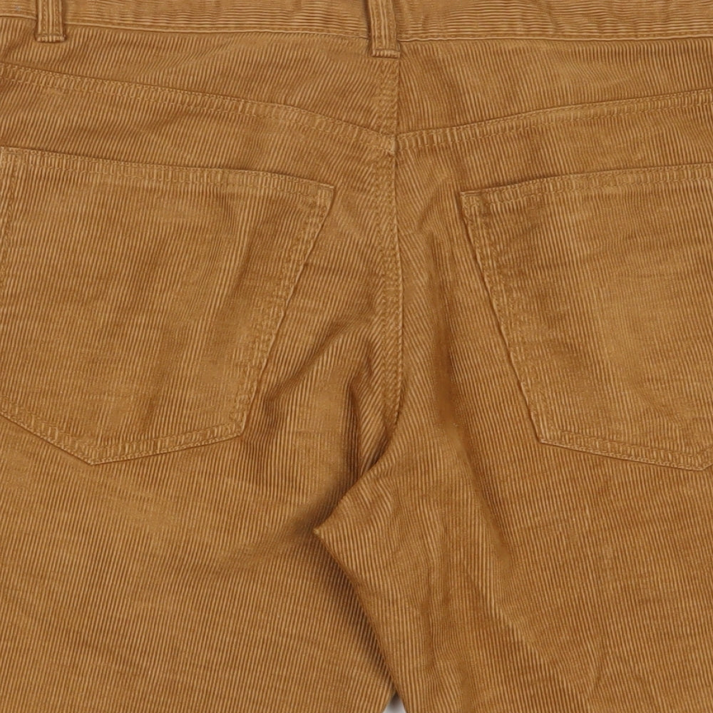 Marks and Spencer Mens Brown Camel Bermuda Shorts Size 32 in L12 in Regular Zip