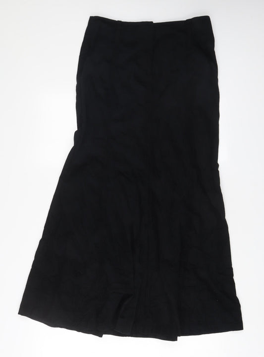 NEXT Womens Black Cotton A-Line Skirt Size 10 Zip