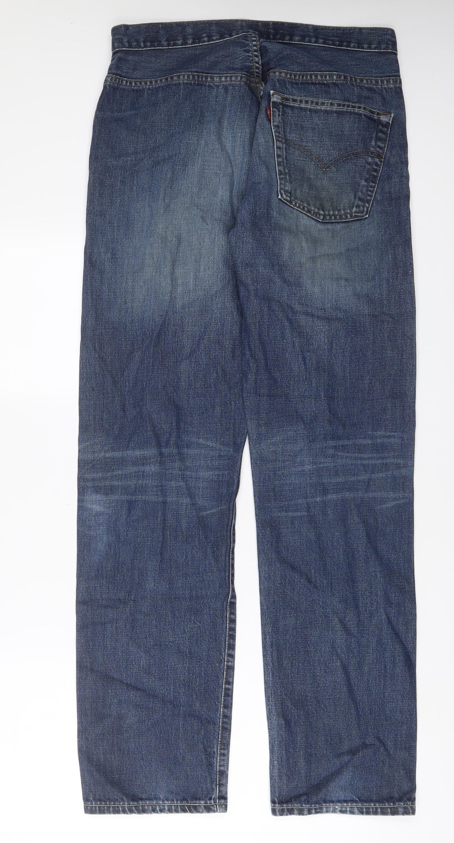 Levi's Mens Blue Cotton Straight Jeans Size 32 in L33 in Regular Zip