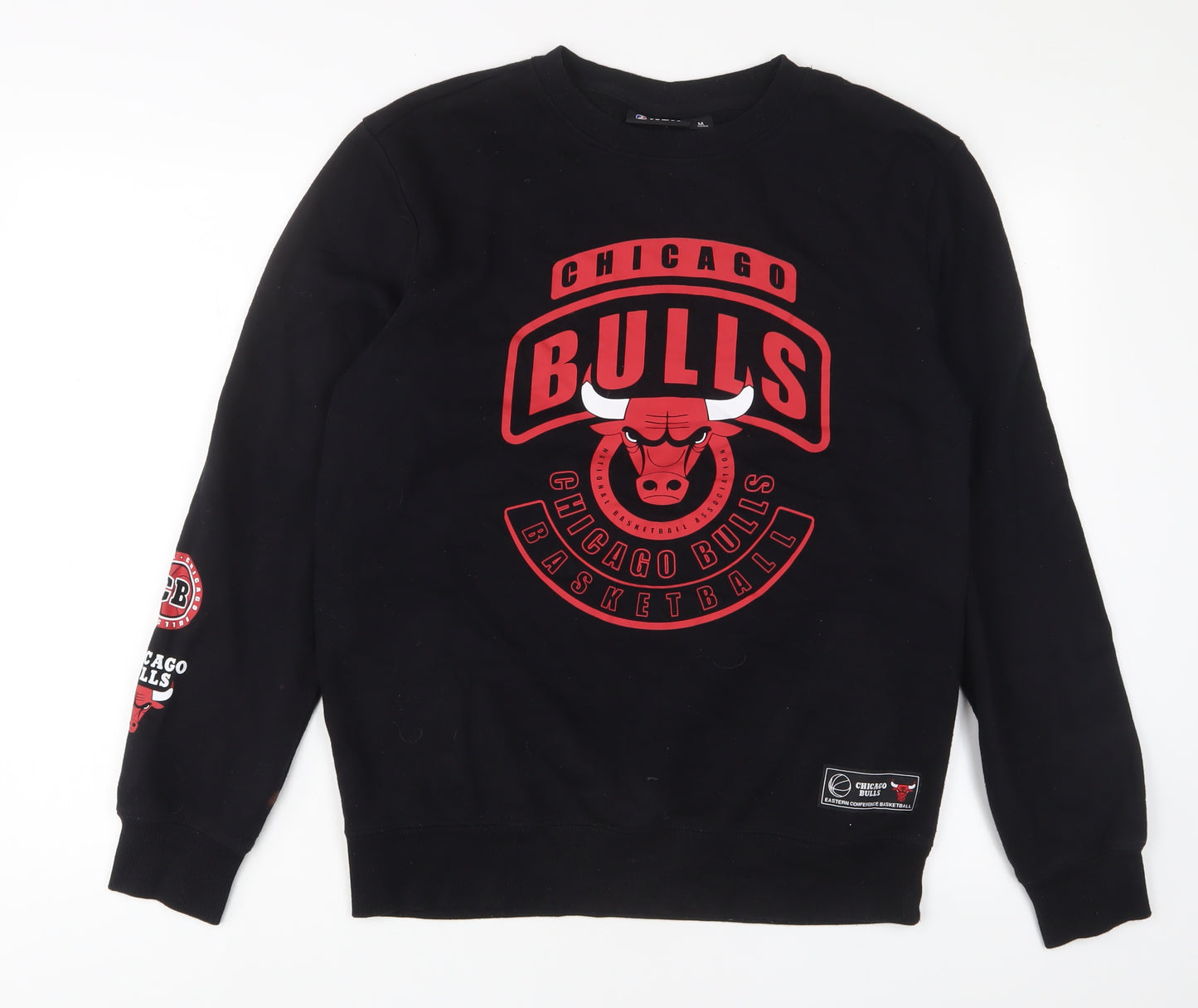 NBA Mens Black Cotton Pullover Sweatshirt Size M - Chicago Bulls