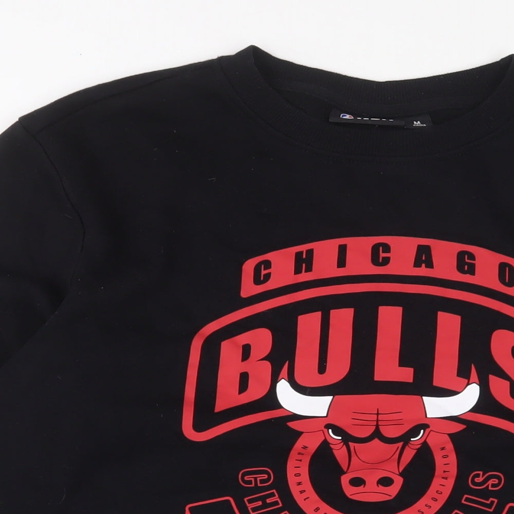 NBA Mens Black Cotton Pullover Sweatshirt Size M - Chicago Bulls