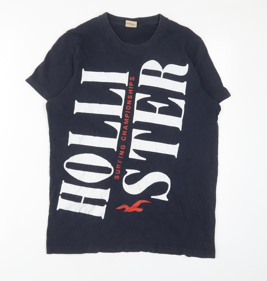 Hollister Mens Blue Cotton T-Shirt Size S Crew Neck