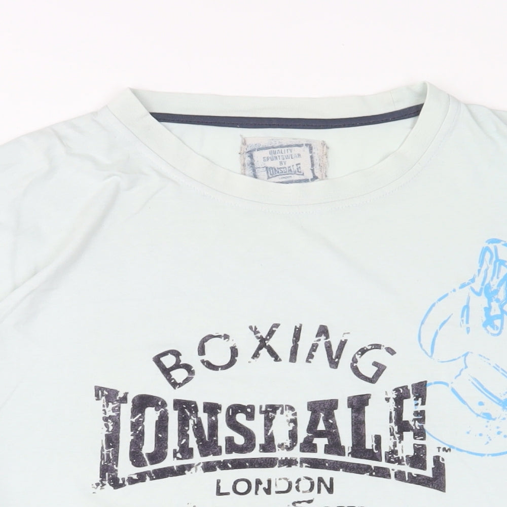 Lonsdale Mens Blue Cotton T-Shirt Size 2XL Crew Neck