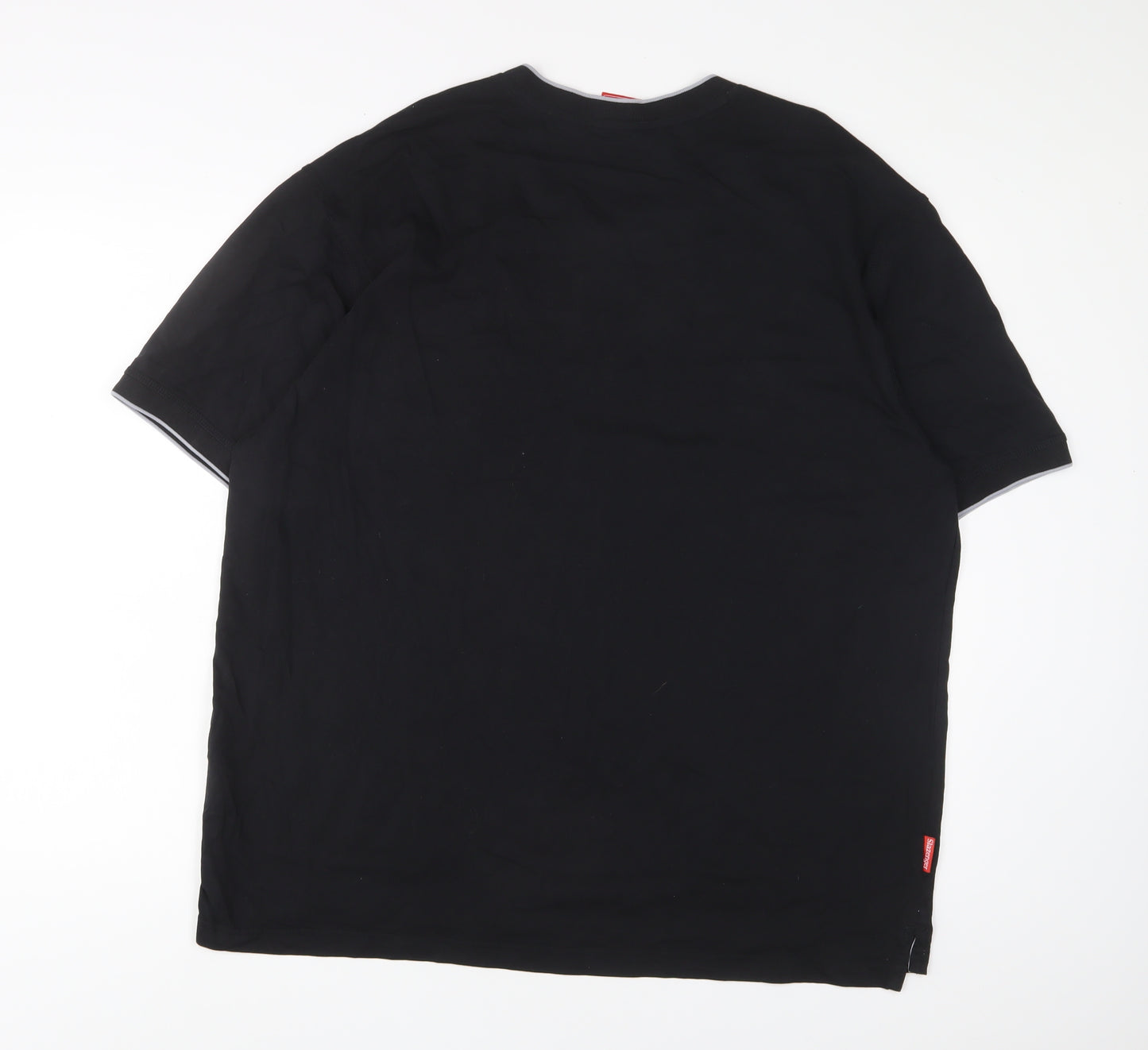 Slazenger Mens Black Cotton T-Shirt Size 2XL V-Neck