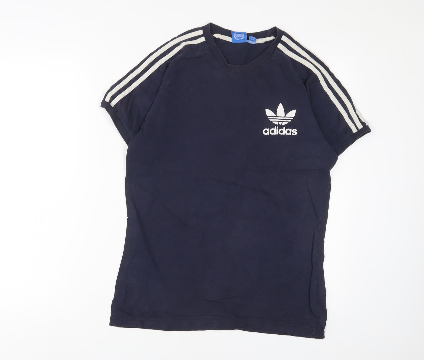 adidas Mens Blue Cotton T-Shirt Size M Crew Neck