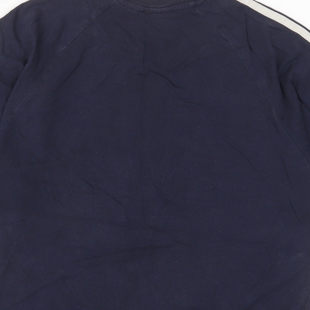 adidas Mens Blue Cotton T-Shirt Size M Crew Neck