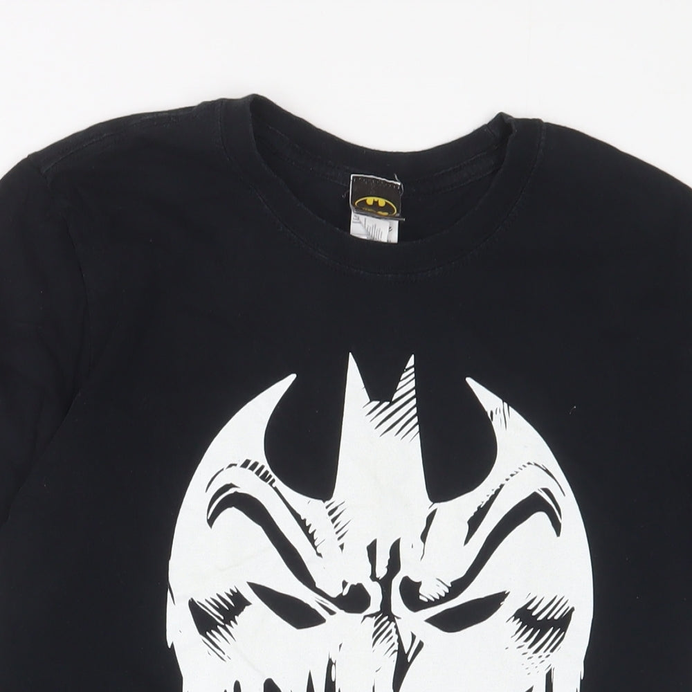 Batman Mens Black Cotton T-Shirt Size M Crew Neck